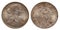 Germany german silver coin 2 two thaler double thaler frankfurt minted 1866 isolated on white background