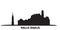 Germany, Halle Saale city skyline isolated vector illustration. Germany, Halle Saale travel black cityscape