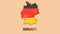 Germany Hand Drawn Cartoon Animated Map With Flag. Isolated Background.