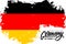 Germany Happy Unity Day, october 3 greeting banner with German national flag brush stroke background and hand lettering.