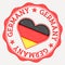 Germany heart flag logo.