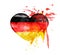 Germany heart retro flag on a white