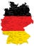 Germany highly detailed political map with national flag.