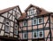 Germany. Houses at fachwerk style in Hunnover Munden