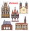 Germany landmark buildings and cathedrals, travel