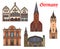 Germany landmarks of Hamburg, Munich, Frankfurt