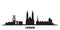 Germany, Lessen city skyline isolated vector illustration. Germany, Lessen travel black cityscape