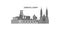 Germany, Lessen city skyline isolated vector illustration, icons