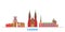 Germany, Lessen line cityscape, flat vector. Travel city landmark, oultine illustration, line world icons