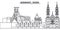 Germany, Lessen line skyline vector illustration. Germany, Lessen linear cityscape with famous landmarks, city sights