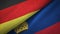 Germany and Liechtenstein two flags textile cloth, fabric texture