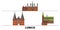 Germany, Lubeck flat landmarks vector illustration. Germany, Lubeck line city with famous travel sights, skyline, design