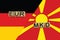 Germany and Macedonia currencies codes on national flags background
