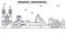 Germany, Magdeburg architecture line skyline illustration. Linear vector cityscape with famous landmarks, city sights