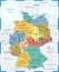 Germany Map - Color Grid - Highly detailed vector illustration