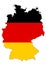 Germany map with flag - outline of a state with a national flag, white background