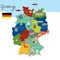 Germany map hand draw vector..