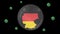 Germany map inside with flag in crystal ball protect from corona or covid-19 virus, lock down Germany ,virus protection concept, s