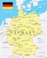 Germany Map - Yellow - Highly detailed vector illustration