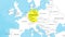 Germany Map. Zoom on World Map. 4k Video Footage. Motion Graphics