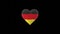 Germany National Day. German Unity Day. October 3. Heart animation with alpha matte. Heart shape made out of shiny spheres