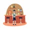 Germany, Oktoberfest, vector flat illustration, character man with beer