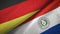 Germany and Paraguay two flags textile cloth, fabric texture