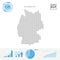 Germany People Icon Map. Stylized Vector Silhouette of Germany. Population Growth and Aging Infographics
