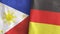 Germany and Philippines two flags textile cloth 3D rendering