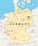 Germany, political map. States of the Federal Republic of Germany