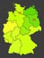 Germany population heat map as color density illustration