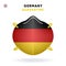 Germany Quarantine Mask with Flag. Medical Precaution Concept. Vector illustration Coronavirus isolated on white