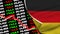 Germany Realistic Flag, Stock Finance Market Chart, Fabric Texture 3D Illustration