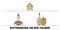 Germany, Rothenburg Ob Der Tauber flat landmarks vector illustration. Germany, Rothenburg Ob Der Tauber line city with