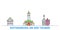 Germany, Rothenburg Ob Der Tauber line cityscape, flat vector. Travel city landmark, oultine illustration, line world