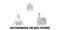 Germany, Rothenburg Ob Der Tauber line travel skyline set. Germany, Rothenburg Ob Der Tauber outline city vector