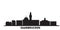 Germany, Saarbrucken city skyline isolated vector illustration. Germany, Saarbrucken travel black cityscape