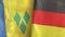 Germany and Saint Vincent and the Grenadines two flags cloth 3D rendering