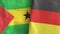 Germany and Sao Tome and Principe two flags textile cloth 3D rendering