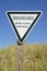 Germany, Schleswig-Holstein, Heligoland, Sign, Dune protected area, Keep off