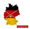 Germany Shutdown Chain and padlock Lock Down, With Germany Flag. 3D illustration