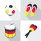 Germany Soccer football icons flat style