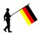 Germany soldier with flag silhouette illustration. Ceremonial day of independence. Memorial army saluting.
