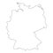 Germany - solid black outline border map of country area. Simple flat vector illustration