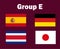 Germany Spain Japan And Costa Rica Emblem Flag Group E
