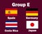 Germany Spain Japan And Costa Rica Emblem Flag Group E With Countries Names