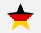 Germany Star Flag. German Star Shape Flag. Deutschland Country National Banner Icon Symbol Vector