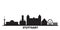 Germany, Stuttgart city skyline isolated vector illustration. Germany, Stuttgart travel black cityscape