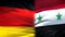 Germany and Syria flags background, diplomatic and economic relations, security