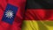 Germany and Taiwan Realistic Flag â€“ Fabric Texture Illustration